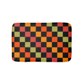 Orange Black Checkered Gingham Pattern Badematte (Vorderseite)