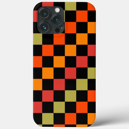 Orange Black Checkered Gingham Pattern Case-Mate iPhone Hülle (Rückseite)