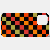 Orange Black Checkered Gingham Pattern Case-Mate iPhone Hülle (Rückseite (Horizontal))