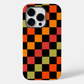 Orange Black Checkered Gingham Pattern Case-Mate iPhone Hülle (Rückseite)