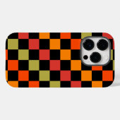 Orange Black Checkered Gingham Pattern Case-Mate iPhone Hülle (Rückseite (Horizontal))