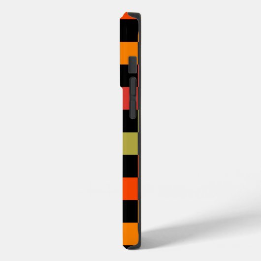 Orange Black Checkered Gingham Pattern Case-Mate iPhone Hülle (Rückseite / Links)