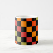 Orange Black Checkered Gingham Pattern Kaffeetasse (Mittel)