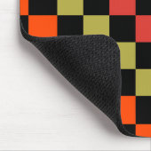 Orange Black Checkered Gingham Pattern Mousepad (Ecke)