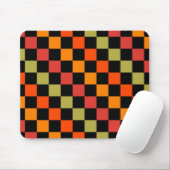 Orange Black Checkered Gingham Pattern Mousepad (Mit Mouse)