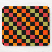 Orange Black Checkered Gingham Pattern Mousepad (Vorne)