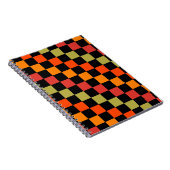 Orange Black Checkered Gingham Pattern Notizblock (Rechte Seite)