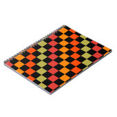 Orange Black Checkered Gingham Pattern Notizblock (Linke Seite)