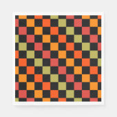 Orange Black Checkered Gingham Pattern Serviette (Vorderseite)
