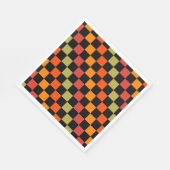 Orange Black Checkered Gingham Pattern Serviette (Ecke)