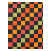 Orange Black Checkered Gingham Pattern Tischdecke (Vorderseite)