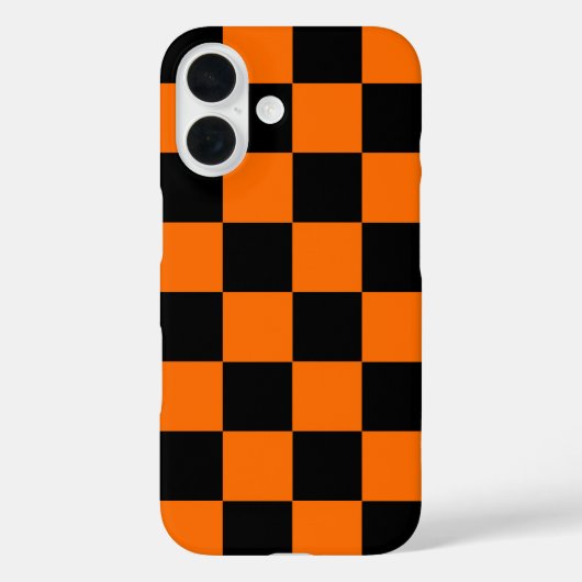 Orange Black Checkered Karo Pattern Case-Mate iPhone Hülle (Rückseite)