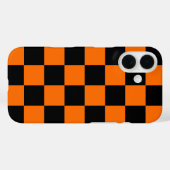 Orange Black Checkered Karo Pattern Case-Mate iPhone Hülle (Rückseite (Horizontal))