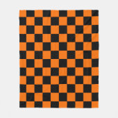 Orange Black Checkered Karo Pattern Fleecedecke (Vorderseite)