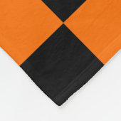 Orange Black Checkered Karo Pattern Fleecedecke (Ecke)
