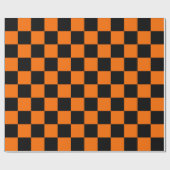Orange Black Checkered Karo Pattern Geschenkpapier (Flach)