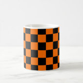Orange Black Checkered Karo Pattern Kaffeetasse (Mittel)