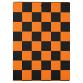 Orange Black Checkered Karo Pattern Klemmbrett (Rückseite)