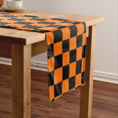 Orange Black Checkered Karo Pattern Kurzer Tischläufer (Beispiel)