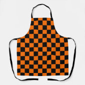 Orange Black Checkered Karo Pattern Schürze (Vorderseite)