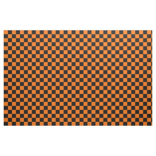Orange Black Checkered Karo Pattern Stoff (Yard (91,4 cm))