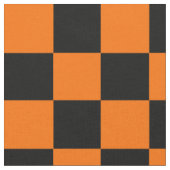 Orange Black Checkered Karo Pattern Stoff (Nahaufnahme)