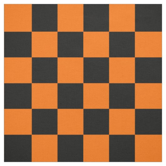 Orange Black Checkered Karo Pattern Stoff (Muster)