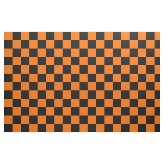 Orange Black Checkered Karo Pattern Stoff (Fat Quarter (45,7 x 55,9 cm))