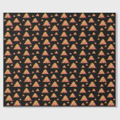 Orange Black Christmas Tree Holiday Pattern Geschenkpapier (Flach)