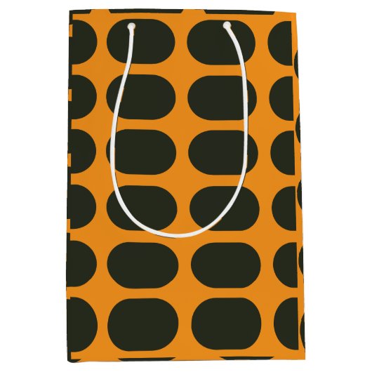 Orange Black Circles Mittlere Geschenktüte (Vorderseite)