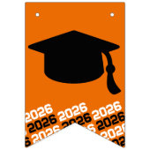Orange Black Class 2024 Abschluss Hanging Banner (Erste Fahne)