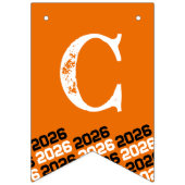 Orange Black Class 2024 Abschluss Hanging Banner (Dritte Fahne)