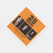 Orange Black Class 2025 Abschluss Foto Serviette (Ecke)