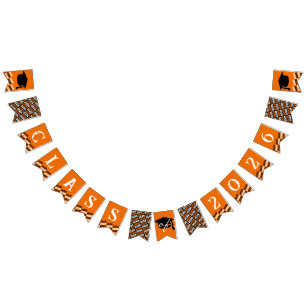 Orange & Black Class of Abschluss Hanging Banner