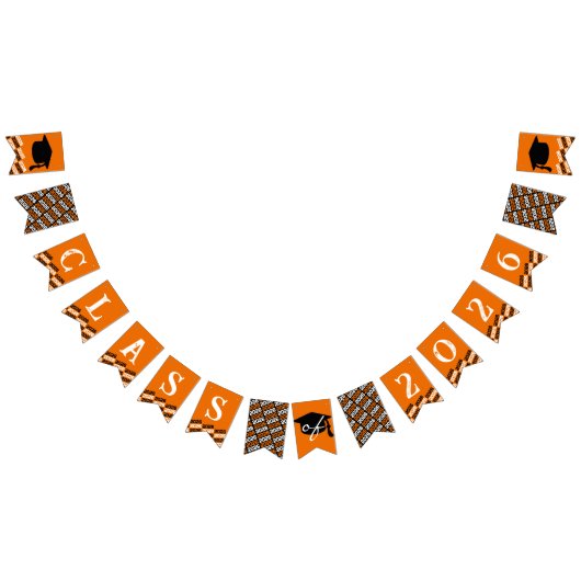 Orange & Black Class of Abschluss Hanging Banner (Alle)