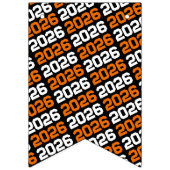 Orange & Black Class of Abschluss Hanging Banner (Zweite Fahne)