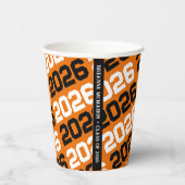 Orange & Black Class Year Abschluss Pappbecher (Rechts)