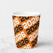 Orange & Black Class Year Abschluss Pappbecher (Vorderseite)
