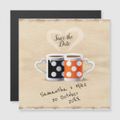 Orange + Black Coffee Color Design Save the Date Magnetkarte (Vorne/Hinten)