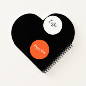 Orange + Black Coffee Color Modernes Design Notizblock (Rückseite)