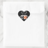 Orange + Black Coffee Color oder wir gehören zusam Herz-Aufkleber (Tasche)