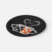 Orange + Black Coffee Color oder wir gehören zusam Pappteller (Schrägansicht)