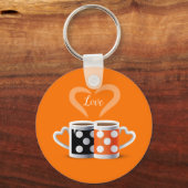 Orange + Black Coffee Color oder wir gehören zusam Schlüsselanhänger (Vorderseite)