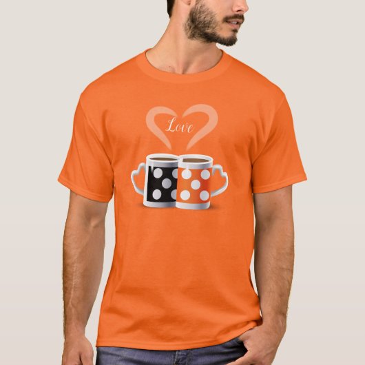 Orange + Black Coffee Color oder wir gehören zusam T-Shirt (Vorderseite)