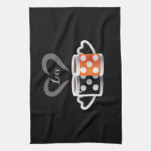 Orange + Black Coffee Color Trenddesign POP ART Geschirrtuch (Vertikal)