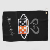 Orange + Black Coffee Color Trenddesign POP ART Golfhandtuch (Horizontal)