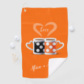 Orange + Black Coffee Color Trenddesign POP ART Golfhandtuch (Insitu)