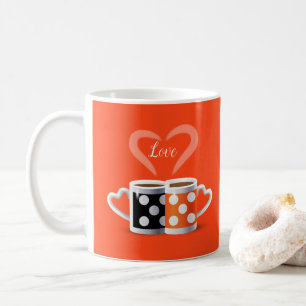 Orange + Black Coffee Color Trenddesign POP ART Kaffeetasse