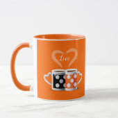 Orange + Black Coffee Color Trenddesign POP ART Tasse (Links)
