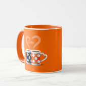 Orange + Black Coffee Color Trenddesign POP ART Tasse (Vorderseite Links)